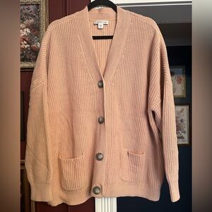 Coldwater Creek Blush Pink 100% Cotton Knit Cardigan